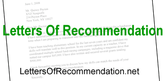letter of recommendation Examples